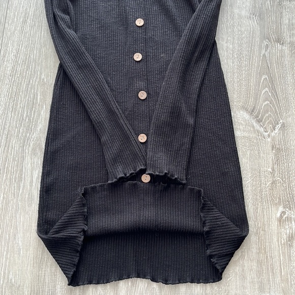 Off- Shoulder Button Mini Bodycon Dress - Picture 4 of 6